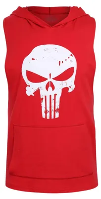 Imagen del producto de Camiseta sin mangas para hombre, con capucha, transpirable, ideal para entrenamiento y fitness