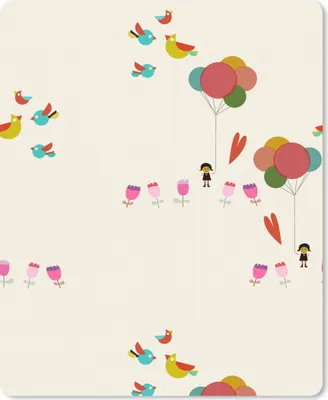 Produktbild von MuchoWow® Mauspad Mousepad Mädchen - Luftballons - Blumen - Muster - Mädchen - Kinder - Kinder 30x40 cm - Mousepads - Maus Mat - Pad - Mausunterlage - Mausmatten