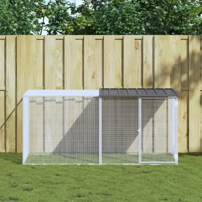 Produktbild von vidaXL Klec pro kuřata se střechou antracitová 203x98x90 cm pozinkovaná ocel