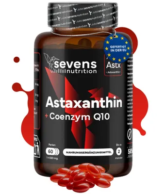 Obrázek produktu pro Kapsle s astaxantinem a koenzymem Q10 AstaPure z mikrořas, 60 měkkých tobolek – Sevens