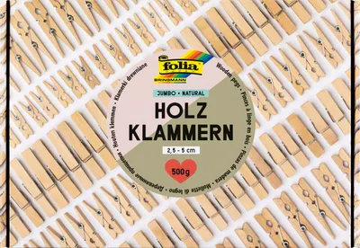 Imagen del producto de folia  22994 folia Holzklammern-Mix NATURAL Jumbobox, 500 g