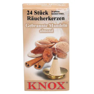 Produktbild von KNOX - 2er Set Räucherkerzen Räucherkegel Gr. M - Gebrannte Mandeln