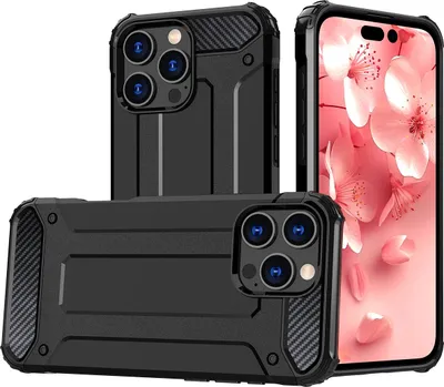 Produktbild von Hybrid Armor Hülle für iPhone 16 Pro Max - Schwarz