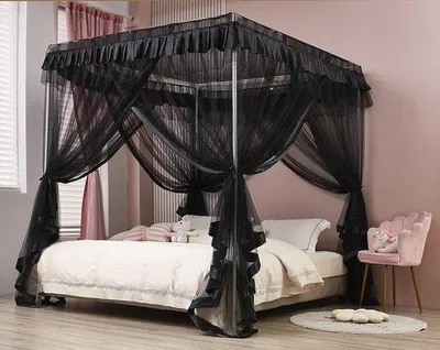 Productafbeelding van Famanu bedovertrek met klamboe voor slaapkamerdecoratie - Geschikt voor een tweepersoonsbed met 2 aparte bedden