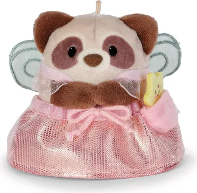 Produktbild von NICI Kuscheltier mymochi Waschbär Rakuma mit Zauberstab und Feenkostüm beige 8cm Geschenkbox