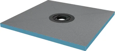 Produktbild von doporro Duschelement Befliesbar mit Gefälle 90x90x4cm in Beton Grau Duschboard Zuschneidbar mit Ablaufrinne waagerechter Ablauf XPS