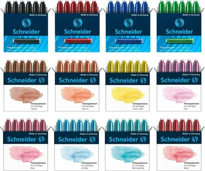 Produktbild von Schneider Standard-Tintenpatronen 12er-Set alle Farben