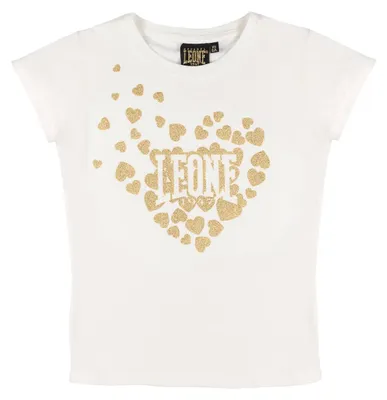 Produktbild von Leone 1947 Kurzarm-T-Shirt mit Goldglitzer-Print für Mädchen