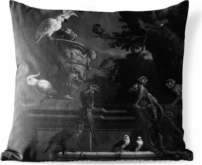 Produktbild von MuchoWow® Outdoor Kissen - Die Menagerie - Melchior d'Hondecoeter - 45x45 cm - Wetterfest - Lounge Kissen - Fotokissen - Dekoratives Kissen