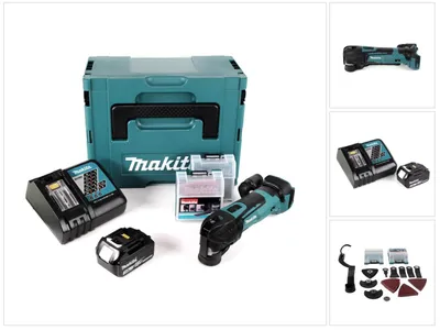Obrázok produktu pre Akumulátorové multifunkčné náradie Makita DTM 51 RF1JX2 18 V + 1x akumulátor 3,0 Ah + nabíjačka + 39-dielna sada príslušenstva + Makpac