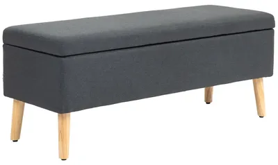 Immagine prodotto di Panca imbottita con spazio contenitore | Colore: Grigio | Dimensioni: 110x39x45 cm