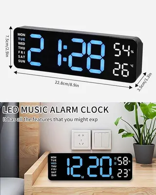 Immagine prodotto di Sveglie digitali con termometro e display a LED, intelligenti, 2 modalità di sveglia