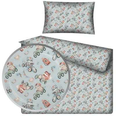 Produktbild von Designpremium Kinder Bettwäsche Baumwolle Bären Autos 100x135 cm