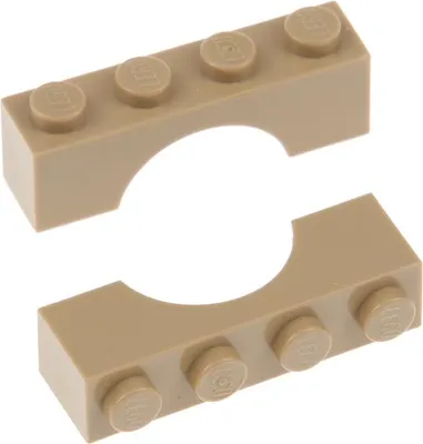Produktbild von 2x Lego Bogenstein 1x4 dunkel beige Bögen rund Bogen Burg Tor 4842 6310832 3659