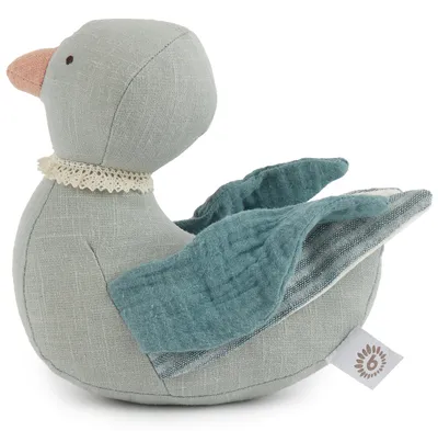 Produktbild von Bieco Enten Kuscheltier | 20 cm | Leinen & Baumwoll Kuscheltier für Babys | Stuffed Animal | Ente Stofftier Baby | Baby Kuscheltiere | Plüsch Ente aus Leinenstoff & Musselin | Baby Kuscheltier Ente