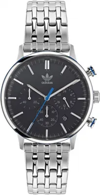 A close-up studio shot of an Adidas watch.