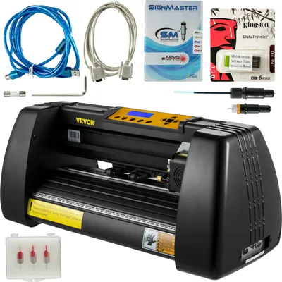 Produktbild von VEVOR 14 Inch Vinyl Schneideplotter Vinyl Cutter Plotter 350 mm Slogan Cutting Plotter Desktop Machine mit der Software