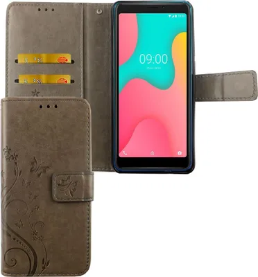 Zdjęcie produktu dla Etui na telefon komórkowy Wiko Y60 etui ochronne etui z klapką etui na kartę szare
