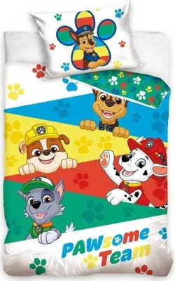 Zdjęcie produktu dla Poszwa na kołdrę dla malucha Paw Patrol Happy - 100 x 135 cm