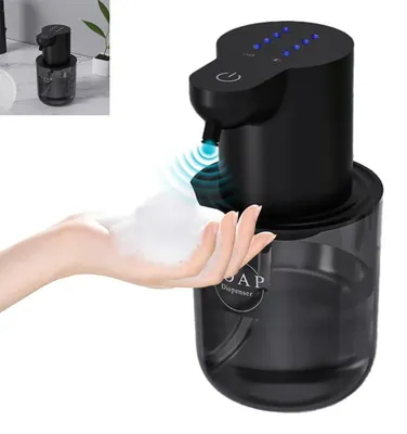 Produktbild von Automatischer Seifenspender Schaum 400ml Sensor Wandmontage USB Touchless Seifenspender Küche Bad 4 Stufen Nachfüllbar Schwarz