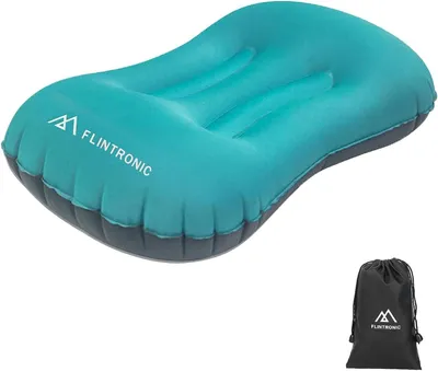 Imagen del producto de Almohada de viaje inflable, ergonómica, ultraligera, con funda de almacenamiento, para soporte cervical