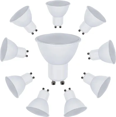 Produktbild von LED-Leuchtmittel, GU10-Spots, 8W, 6500K Kaltweiß 710lm, Abstrahlwinkel 120° Reflektorlampen, Nicht dimmbar, (10 Stück)