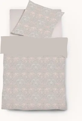 Produktbild von Fleuresse Black Premium Interlock Jersey Bettwäsche Digitaldruck mit Uni Wendeseite silber