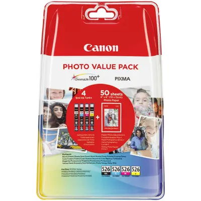Produktbild von Zásobníky - Multi Pack Canon CLI-526CMYK/Photo (Černé, azurové, purpurové, žluté)