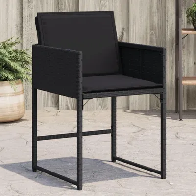 Produktbild von Maison Exclusive - Gartenstühle mit Kissen 4 Stk. Schwarz Poly Rattan