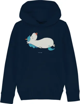 Produktbild von Mr. & Mrs. Panda Kinderpullover Einhorn Schnuller 5-6 Jahre (110/116) - French Navy - Geschenk, Mama, Geburtstag, Sweater, Hoodie, Pullover, Geburt, Unicorn, Baby, Hoody