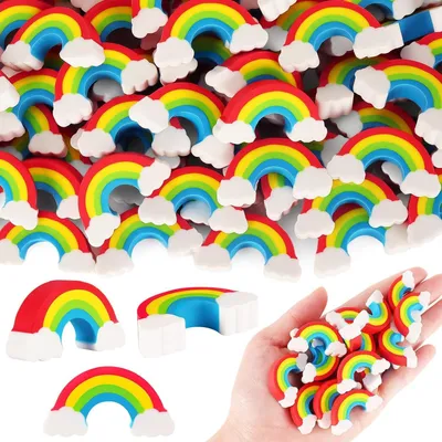 Productafbeelding van 26 stuks regenbooggummetjes, kleurrijke gummetjes voor kinderen