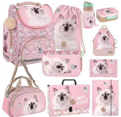 Produktbild von Schultasche, 10-teiliges Schulset für Mädchen, Cleo&Frank 45 Kitten, Derform
