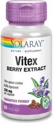 Produktbild von Solaray Vitex Agnus-Castus Nahrungsergänzungsmittel 100 mg, 60 Kapseln