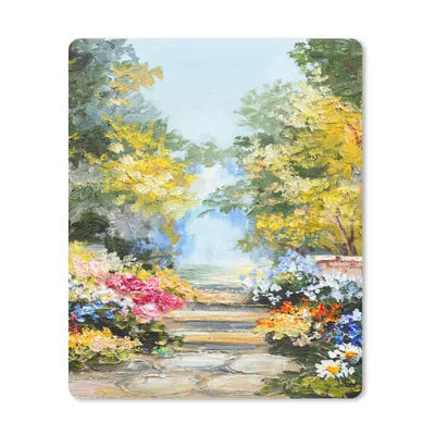 Produktbild von MuchoWow® Mauspad Mousepad Malerei - Blumen - Natur - Ölfarbe 30x40 cm - Mousepads - Maus Mat - Pad - Mausunterlage - Mausmatten