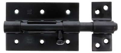 Produktbild von Türriegel aus Stahl schwarz 85 x 67 mm Aufputzschloss