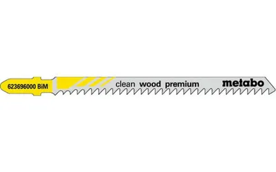 Produktbild von Metabo 5 Stichsägeblätter clean wood premium 91/ 3,0 mm, BiM