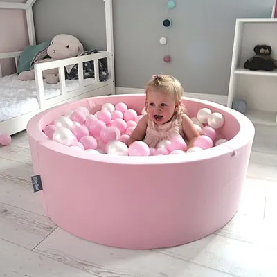 Image de KiddyMoon Kids 50 ∅ 7 cm Play Ball Balls for Baby Plastic Bath Balls  EU, Powder Pink/Purple/Transparent