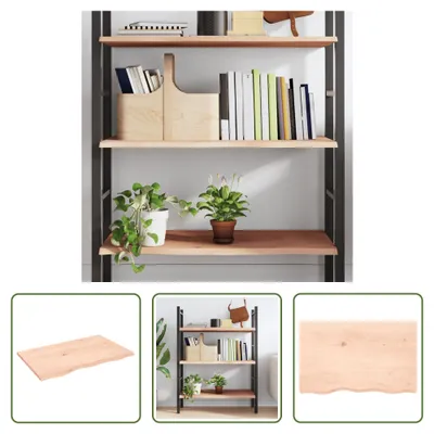 Produktbild von The Living Store Wandregal 80x50x2 cm Massivholz Eiche Unbehandelt