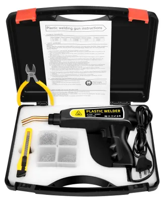 Produktbild von Plastik Schweißgerät Stoßstangenreparatur - Reparaturset 70W 220V EU-Stecker - 400 Stk Klammern - Für Kunststoff- und Rissreparatur - Mit Heizlaminator - Kunststoffbox-Set