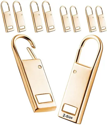 Metall-Reißverschluss-Ersatzteile gold, 8 Stück, 3,7 cm