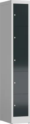 Produktbild von Schließfachschrank Fächerschrank 5 Fächer Spind 180x30x50cm lichtgrau/anthrazit X-520518