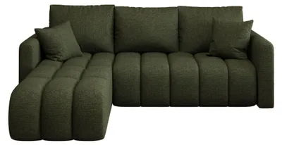 Produktbild von CORNERO Ecksofa mit schlaffunktion GARDA links grün Strickstoff Aragon 39 - Schlaffunktion, Bettkasten