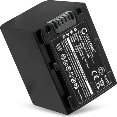 Produktbild von CELLONIC 1x Akku für Kamera Kompatibel mit Sony FDR-AX33, HDR-CX250, HDR-CX270, NP-FV70 - (2050mAh, 7.4V)