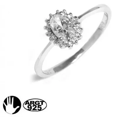 Produktbild von Zirkonia Ring weiß: Verlobungsring Silber 58 (18.4 mm Ø)