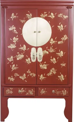 Produktbild von Fine Asianliving Chinesischer Hochzeitsschrank Rot - Orientique Collection B100xT55xH175cm Chinesischer Schrank Chinesischer Hochzeitsschrank Orientalische Möbel Asiatische