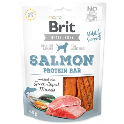 Produktbild von Brit Jerky Snack Lachs-Proteinriegel 80 g