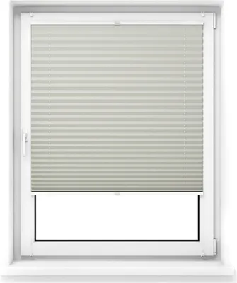 Produktbild von Pure Plissee, Premium, Polyester-Stoff, 80 x 100 cm, grau ohne Bohren, blickdicht,Lichtdurchlässig, Diagonale Verspannung JALOUSIESCOUT