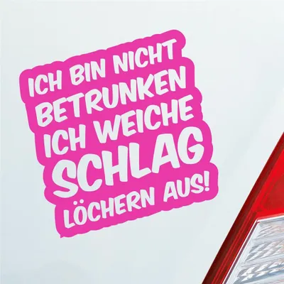 Produktbild von Auto Aufkleber Bin Nicht betrunken weiche Schlaglöchern aus 10x10 cm Pink Sticker Heckscheibenaufkleber