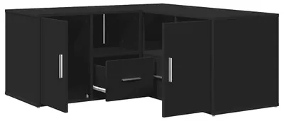 Produktbild von vidaXL Eckregal Schwarz 160x40x45 cm Holzwerkstoff