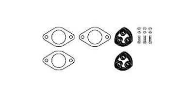 Produktbild von HJS 82 14 2700 Montagesatz Auspuffanlage Abgasanlage für OPEL Frontera B SUV (U99)